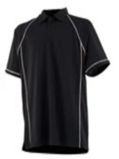 Murray Golf Piped Junior Polo Shirt - Black / White