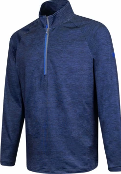Island Green Igjtl 2119 1/4 Zip Raglan Sleeve Top Layer - Mid Blue Marl