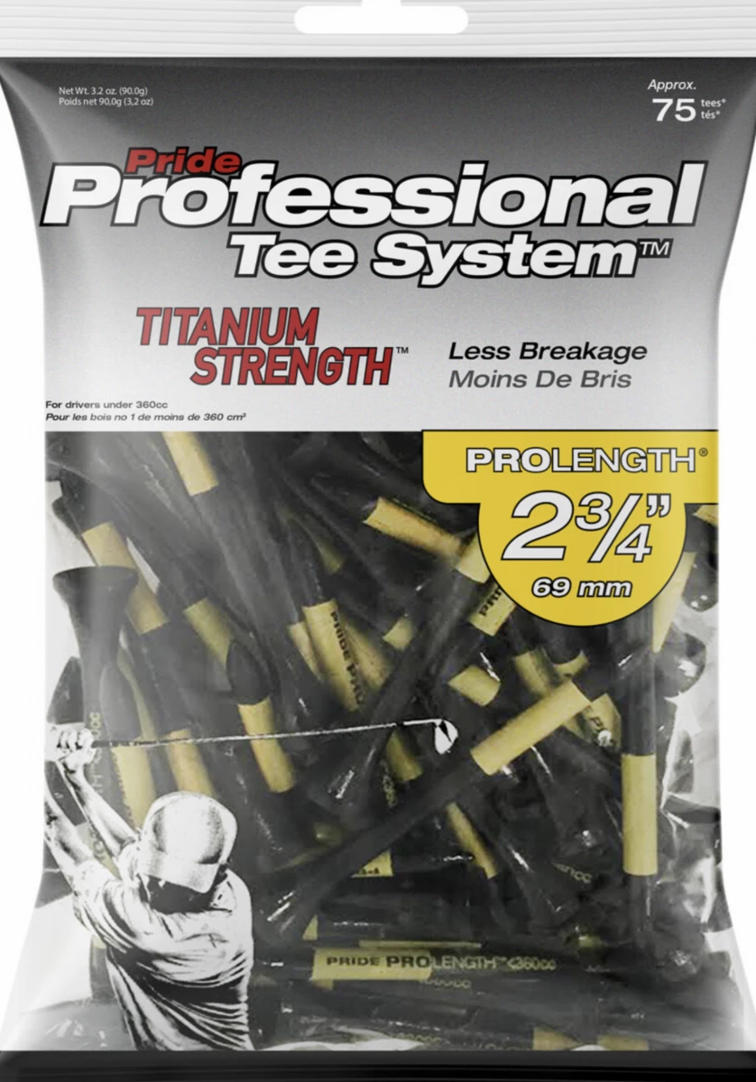 Pride Pts Titanium 2 3/4 Tees - 75 Pack 3 Pride Pts Titanium 2 3/4 Tees - 75 Pack