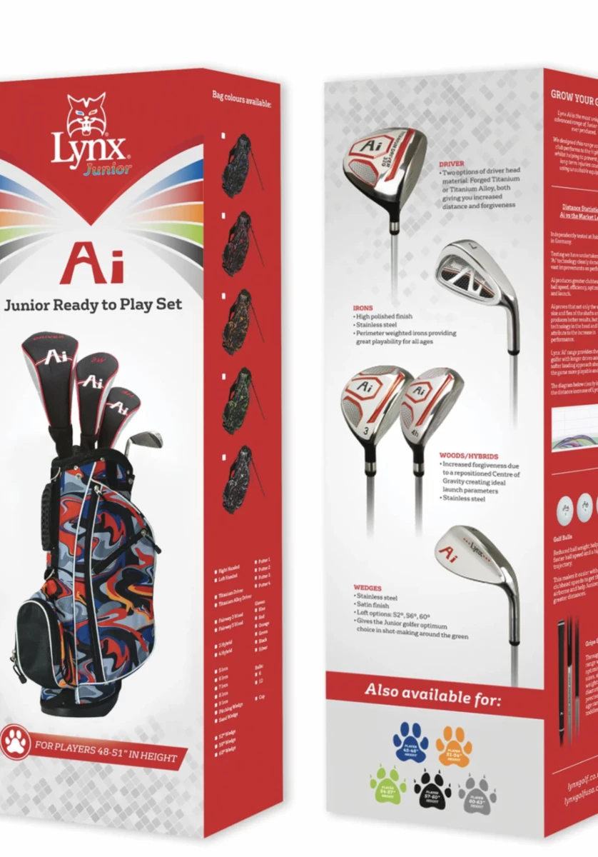 Lynx Golf Junior Ai Ready To Play Set 48-51'' 3 Lynx Golf Junior Ai Ready To Play Set 48-51''